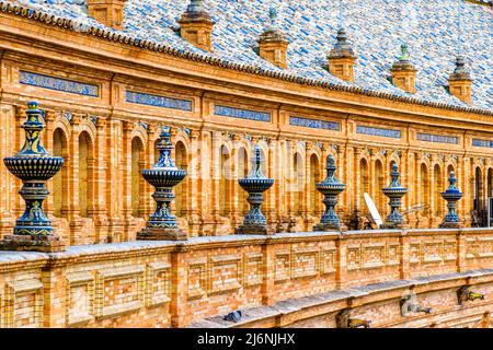 Plaza de Espana (place de l'Espagne) à Séville - Andalousie, Espagne Banque D'Images