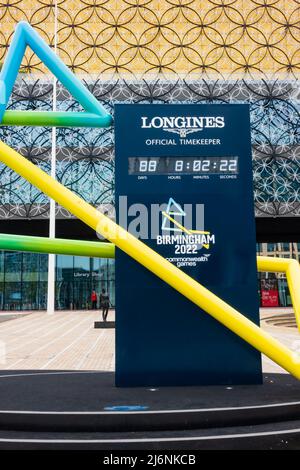 Longines compte à rebours vers les Jeux du Commonwealth de Birminham 2022 à la place du Centenaire, Birminham, West Midlands, Angleterre Banque D'Images