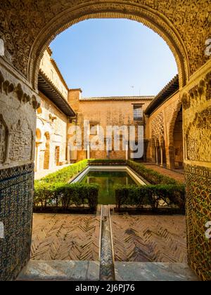 Patio del Yeso à Palacio del Yeso - Real Alcazar - Séville, Espagne Banque D'Images