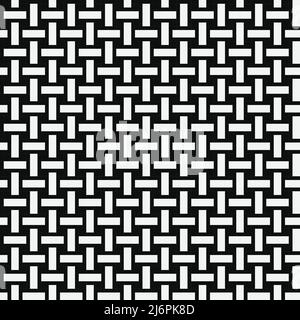 Panier noir et blanc tissé sans coutures. Décor moderne et tendance. Parfait pour la décoration, les imprimés et le textile. Illustration de Vecteur