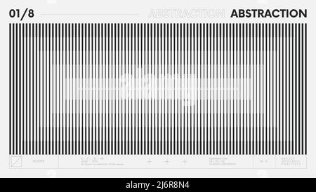 Bannière géométrique moderne abstraite avec des formes simples en noir et blanc, composition graphique design vector fond, lignes verticales avec halft Illustration de Vecteur