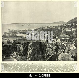 Photographie antique de Gibraltar, 19th siècle Banque D'Images