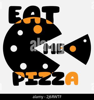 résumé petit lettrage pizza logo eat me 1 Illustration de Vecteur