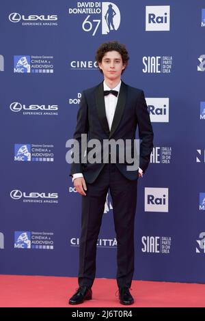 Filippo Scotti assiste au tapis rouge du 67th Premi David di Donatello 2022 aux studios Cinecittà. (Photo de Mario Cartelli / SOPA Images/Sipa USA) Banque D'Images