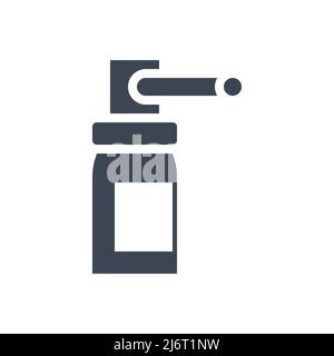 Icône de glyphe vectoriel associé au vaporisateur de flacon. Icône médicaments. Panneau de pulvérisation de bouteille. Isolé sur fond blanc Illustration de Vecteur