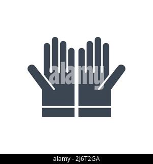 Gants associés Vector Glyph icône. Signe des gants. Isolé sur fond blanc Illustration de Vecteur