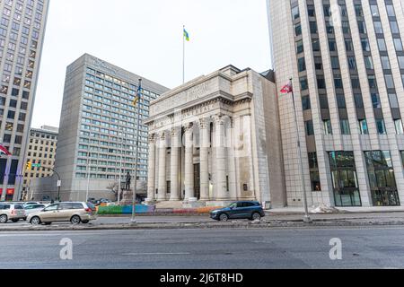 Mars 18 2022 - Winnipeg Manitoba Canada - immeuble de la Banque de Montréal Banque D'Images