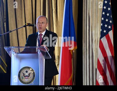 Patrick Fragman, président et chef de la direction de Westinghouse Electric Company, s'exprime lors du forum d'affaires américano-tchèque sur l'environnement des opportunités à l'ambassade américaine, Prague, République tchèque, le 4 mai 2022. (Photo CTK/Michal Krumphanzl) Banque D'Images