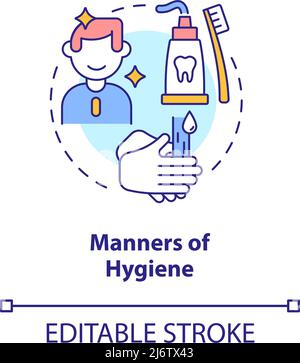 L'icône de concept des manières d'hygiène Illustration de Vecteur