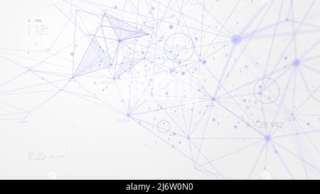 Points et lignes connectés polygones plexus, technologie futuriste pour le traitement du flux d'informations, réseau numérique de Big Data, illustration vectorielle Illustration de Vecteur