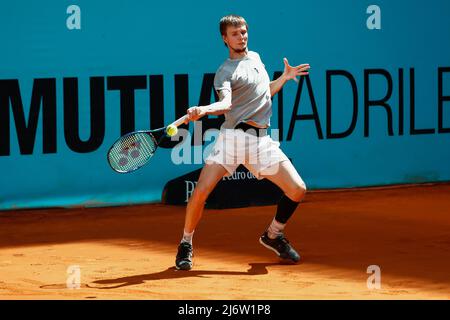 Alexander Bublik du Kazakhstan en action contre Miomir Kecmanovic de Serbie lors du tournoi de tennis Mutua Madrid Open 2022 le 3 mai 2022 au stade Caja Magica à Madrid, Espagne - photo: Irina R Hipolito/DPPI/LiveMedia Banque D'Images