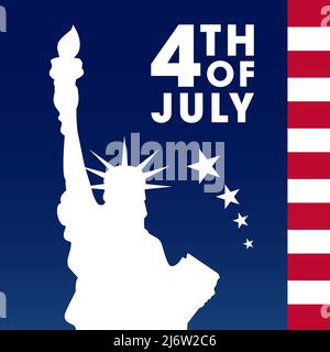 Jour de l'indépendance de l'Amérique. Happy 4th de juillet États-Unis, le 4 juillet. Étoiles et rayures du drapeau américain. Carte, affiche, bannière, haute résolution b Banque D'Images