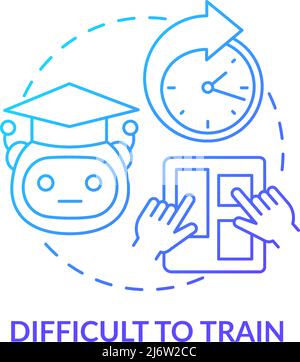 Icône de concept de gradient bleu difficile à former Illustration de Vecteur