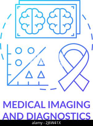 Icône de concept de gradient bleu d'imagerie médicale et de diagnostic Illustration de Vecteur