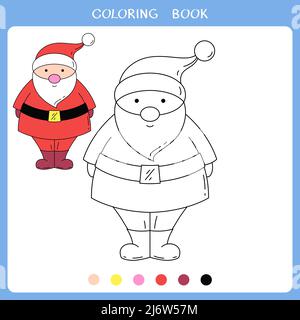 Joli Père Noël pour livre de coloriage Banque D'Images