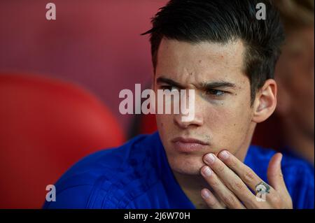 Santi Mina de Valencia CF pendant le match entre Girona FC vs Valencia CF de la Liga, date 27, saison 2018-2019. Stade Montilivi. Gérone, Espagne - 10 MARS 2019. Banque D'Images