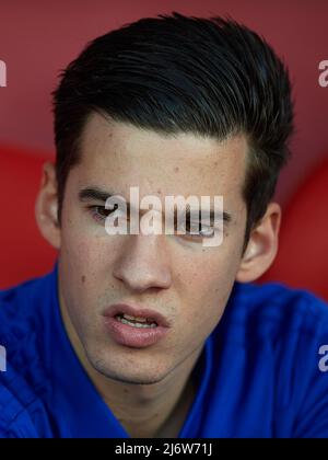 Santi Mina de Valencia CF pendant le match entre Girona FC vs Valencia CF de la Liga, date 27, saison 2018-2019. Stade Montilivi. Gérone, Espagne - 10 MARS 2019. Banque D'Images