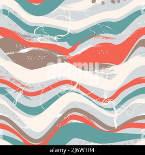 Lignes courbes courbes abstraites répétition sans couture. Illustration de Vecteur