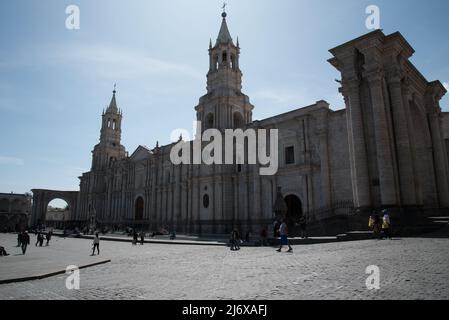 Cathédrale de Plaz de Armas Arequipa Banque D'Images