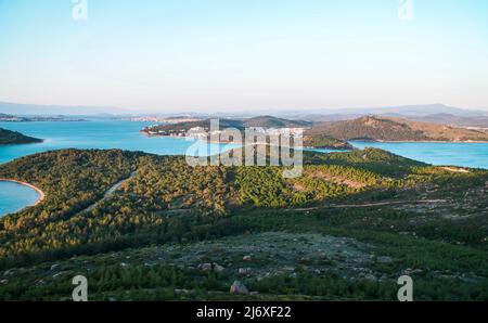 Vue paysage de la table de Satan ( Seitan SOFRASI ), à Ayvalik, Turquie Banque D'Images