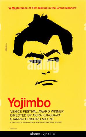 Affiche du Festival du film de Venise - Yojimbo (Toho, 1961). Samouraï (Toshiro Mifune)yojimbo (garde du corps). Red Harvest, Directeur : Akira Kurosawa Banque D'Images