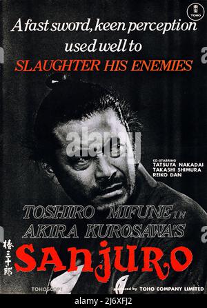 Affiche du film vintage - Sanjuro (Toho, 1962). Samouraï (Toshiro Mifune) Directeur : Akira Kurosawa) Banque D'Images