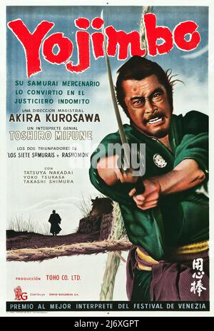 Affiche de film italien vintage pour - YOJIMBO (1961). Directeur: Akira Kurosawa, avec Toshiro Mifune, Italian ad Art, 1961 Banque D'Images