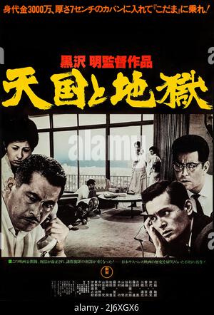 Vintage film Poster - High and Low - 1963 police crime film réalisé par Akira Kurosawa, avec Toshiro Mifune, Tatsuya Nakadai Banque D'Images