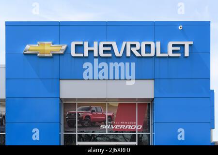 Chevrolet signe un concessionnaire automobile Banque D'Images