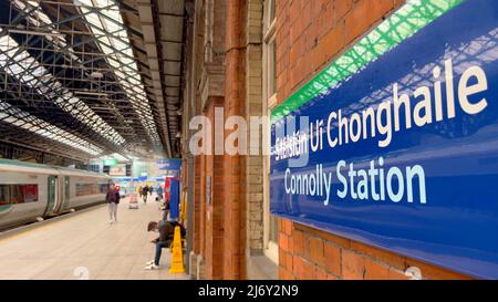 Connolly Station à Dublin - la gare centrale - DUBLIN, IRLANDE - AVRIL 20. 2022 Banque D'Images