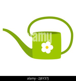Un arrosoir simple pour arroser les plantes d'intérieur. Illustration à vecteur de couleur. Jardinage. Style dessin animé plat. Isolé sur un fond blanc Illustration de Vecteur