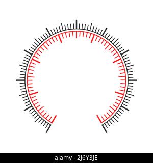 Modèle de tableau de bord de mesure rond avec deux graphiques. Manomètre, baromètre, indicateur de vitesse, tonomètre, thermomètre, navigateur ou échelle de l'outil indicateur. Illustration graphique vectorielle Illustration de Vecteur