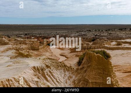 Paysage de lune du lac Mungo, Nouvelle-Galles du Sud Banque D'Images