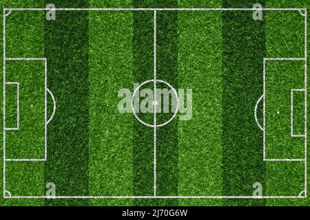 Football terrain de football terrain de sport extérieur terrain vert herbe avec ligne dimension correcte pour l'arrière-plan Banque D'Images