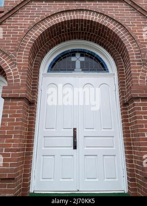 Augusta, GA USA - 03 10 22: Porte d'entrée de l'église baptiste reconnaissante Banque D'Images