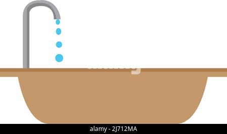 illustration d'un évier et d'un robinet, d'une baignoire Illustration de Vecteur