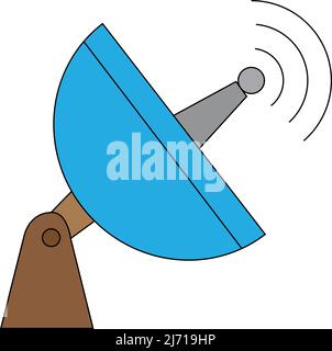 vecteur d'icône de parabole satellite avec fond blanc Illustration de Vecteur