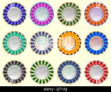 Ensemble d'icônes de badges colorés Illustration de Vecteur