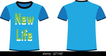 t-shirt bleu clair vue avant et arrière Illustration de Vecteur