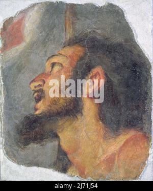 La reine Tomyris avec la tête de Cyrus le Grand par Ferrari, Luca (1605-54); la galerie e Museo Estense, Modène, Italie; (add.info.: Cyrus II (600-530 av. J.-C.) le dirigeant de Perse; le fondateur de l'empire Achaemenid; Cyrus tué au combat; sa tête s'est baignée de sang pour se venger de la mort du fils de Tomyris;); Italien, hors copyright. Banque D'Images