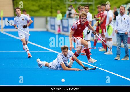 MONCHEGLABDACH, ALLEMAGNE - 5 MAI 2022 : le jeu FIH Pro League entre l'Allemagne et l'Angleterre au SparkassenPark Banque D'Images