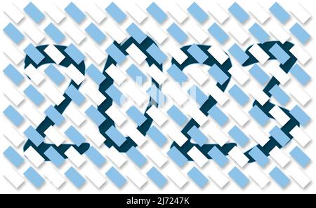 2023 caché sous blanc et bleu avec le jour Illustration de Vecteur