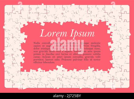 Modèle de puzzle simple - côtés terminés, espace vide au milieu pour le texte Illustration de Vecteur