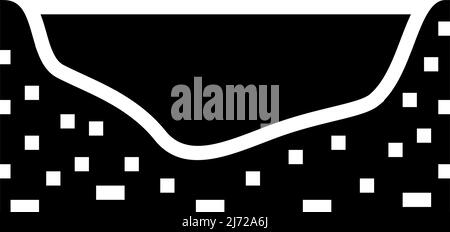 illustration vectorielle d'icône de glyphe de lit de rivière Illustration de Vecteur