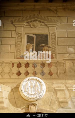 Extérieur de maison historique à Trezzo sull Adda, dans la province de Milan, Lombardie, Italie Banque D'Images