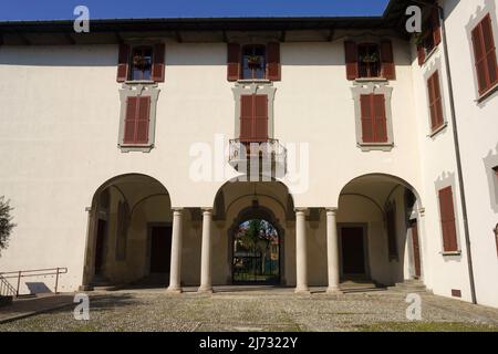 Extérieur de la maison historique Appiani à Trezzo sul Adda, dans la province de Milan, Lombardie, Italie Banque D'Images