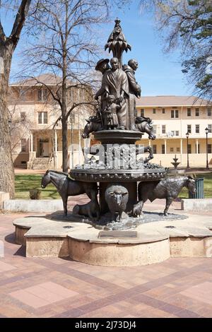 Monument à Cathedral Park, Santa Fe, Nouveau-Mexique. Banque D'Images