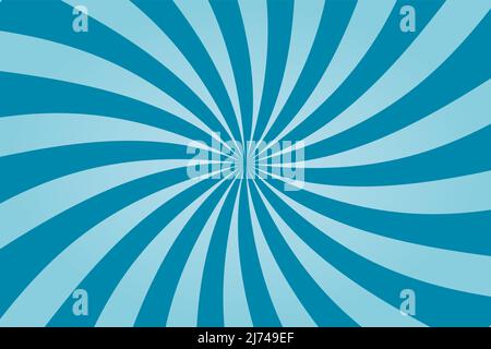 Arrière-plan bleu torsadé. Papier peint à motif tourbillonnant vintage. Concept de vortex ou de vertige. Toile de fond à rayures radiales en spirale. Supernova. Vecteur Illustration de Vecteur