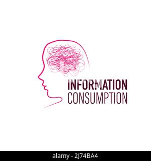 Information mentale femme silhouette Illustration de Vecteur