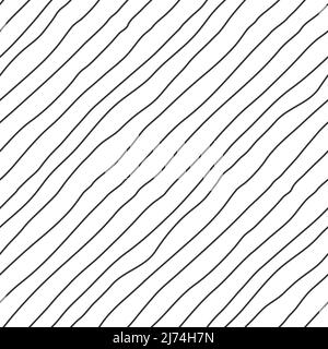 Motif sans couture avec texture dessinée à la main. Lignes diagonales irrégulières à main levée. Toile de fond monochrome avec lignes simples dessinées à la main. Vecteur noir et blanc Illustration de Vecteur